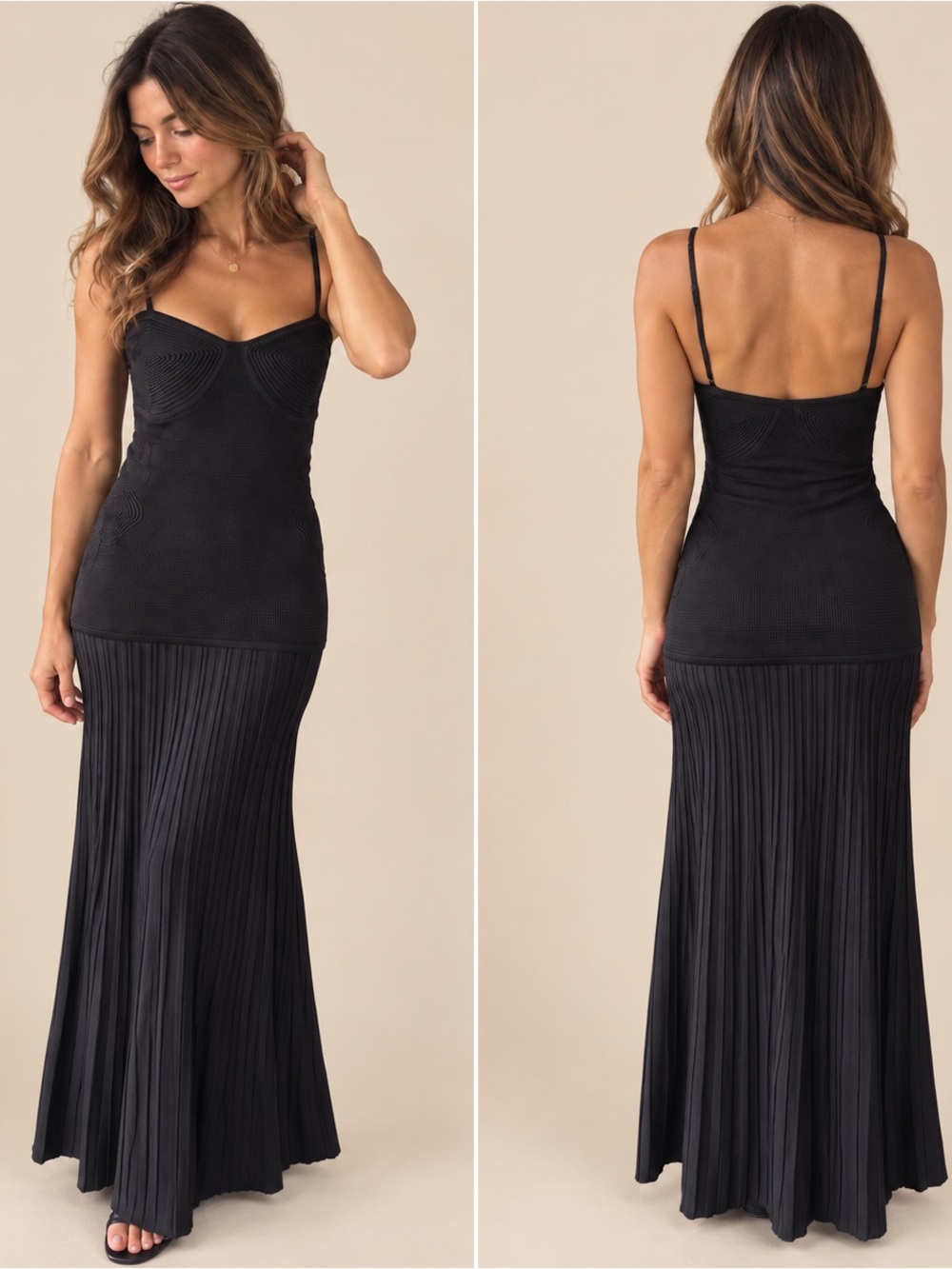 Camila Coelho Revolve Bustier Knit Pleat Dress NWT M